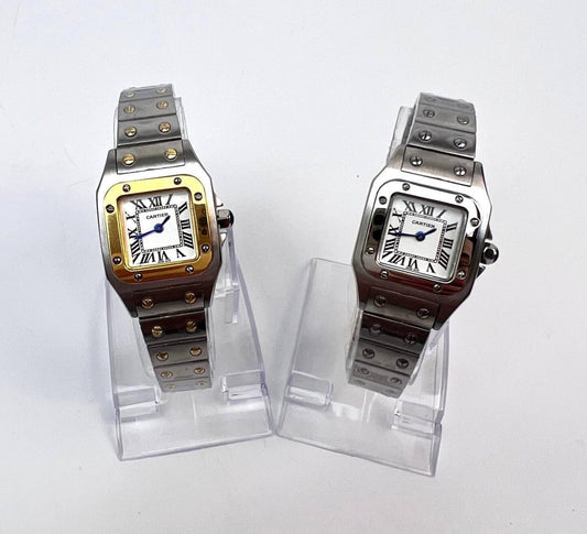Cartier Santos Bi Metal Stainless Steel Square Wrist Watch Ladies Best Sale UK Reps AAA Quality