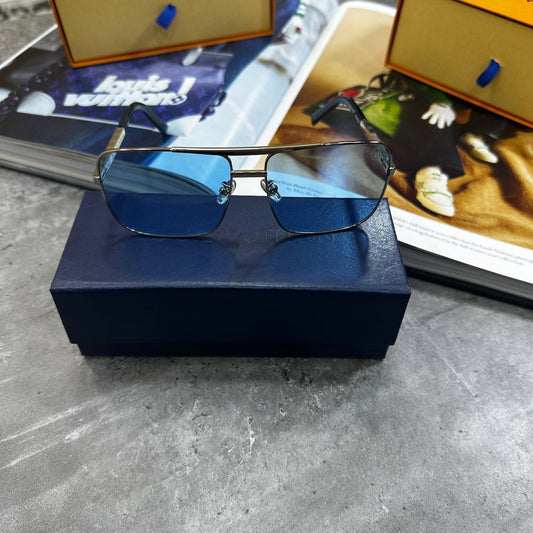 Louis Vuitton Aviator Trendy Authentic Web Sunglasses Unisex Blue Lens Best Sale UK Reps AAA Quality