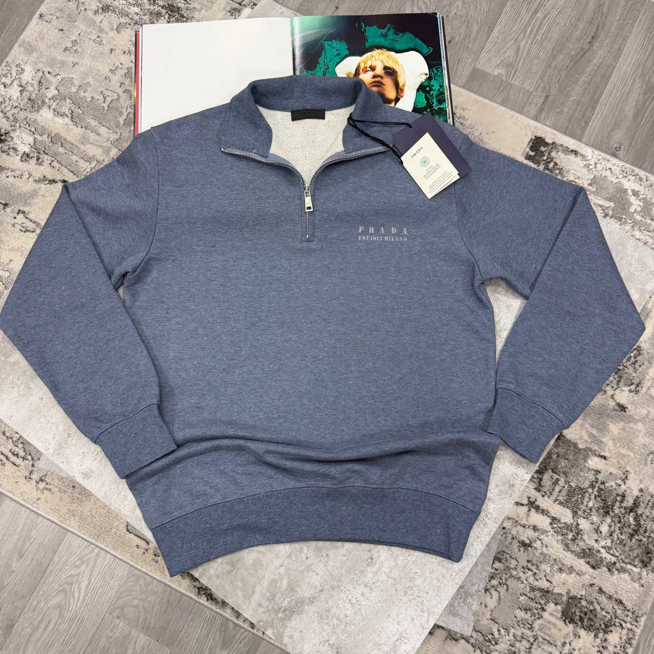 Prada Half Zip Long Sleeve Cotton Mens Jumpers in Multiple Colors Best Sale UK Reps AAA Quality