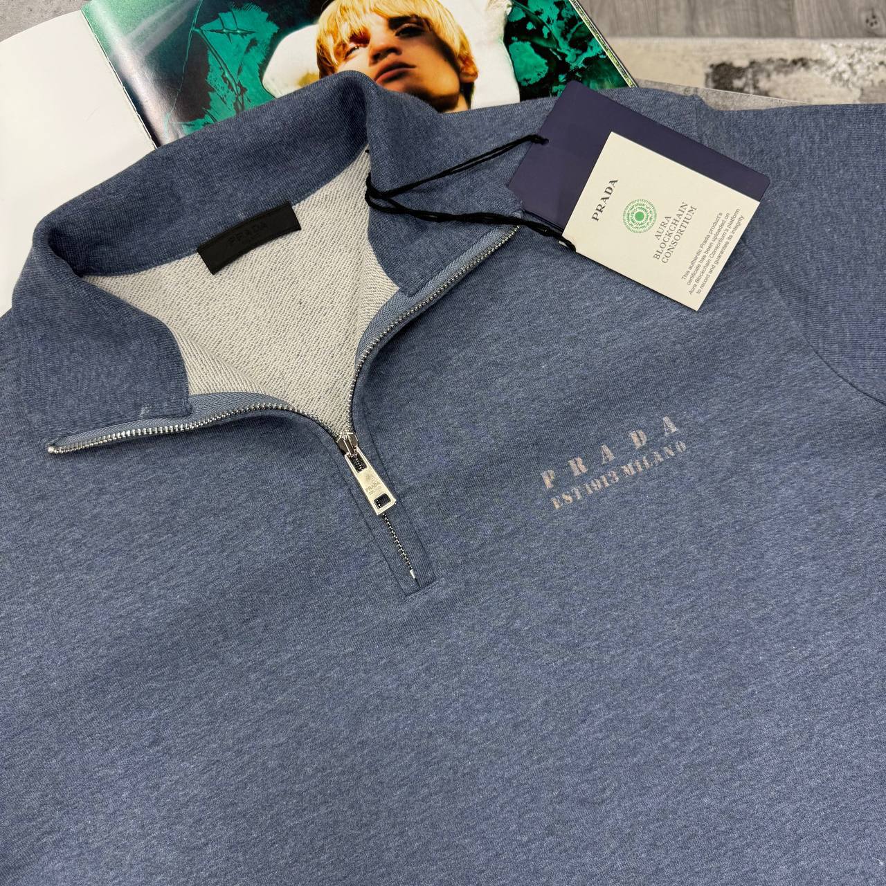 Prada Half Zip Long Sleeve Cotton Mens Jumpers in Multiple Colors Best Sale UK Reps AAA Quality