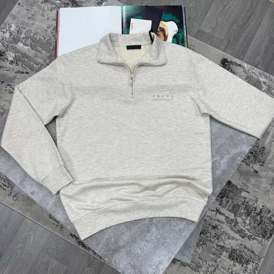 Prada Half Zip Long Sleeve Cotton Mens Jumpers in Multiple Colors Best Sale UK Reps AAA Quality