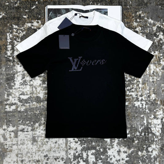 Louis Vuitton LV Embellished Embroidered Short-Sleeved T-Shirts Mens in 2 Colors UK Reps AAA Quality