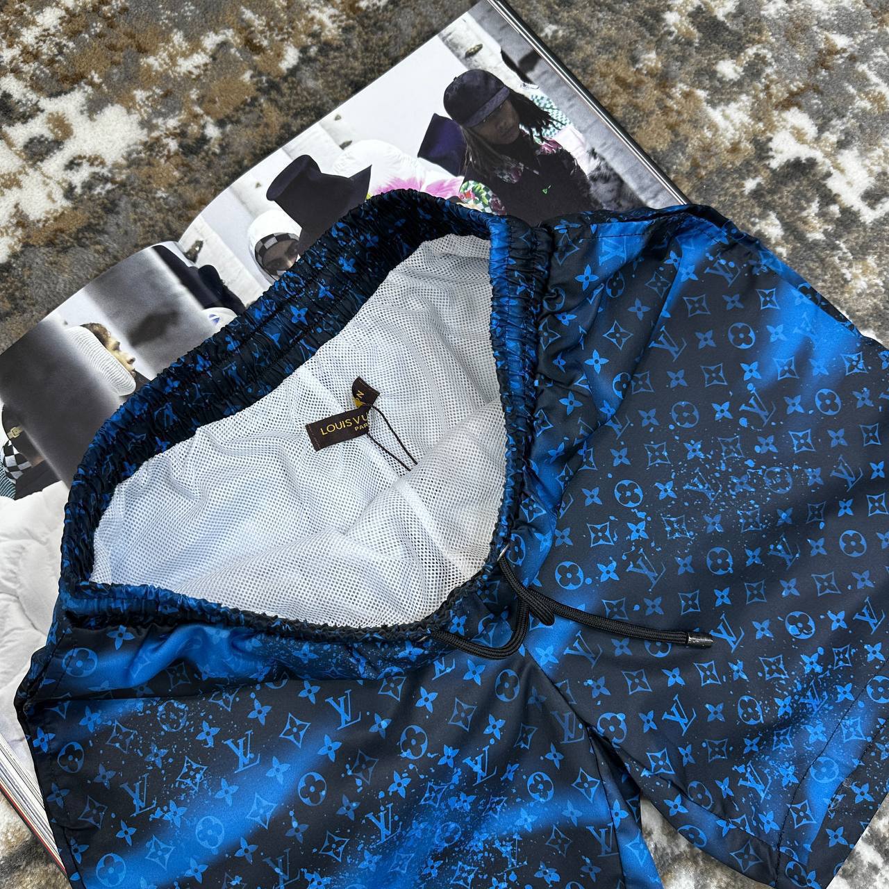 Fendi Water Reflective Swim Shorts Mens Blue Color Best Sale UK Reps AAA Quality