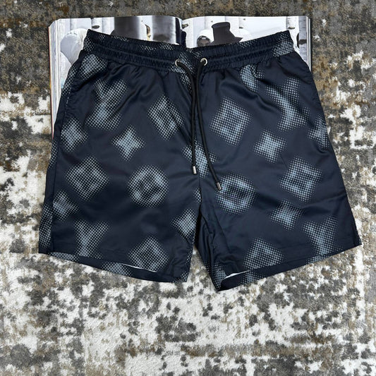 Louis Vuitton Logo Embroidered Fashion Swim Shorts Mens Black Color Best Sale UK Reps AAA Quality