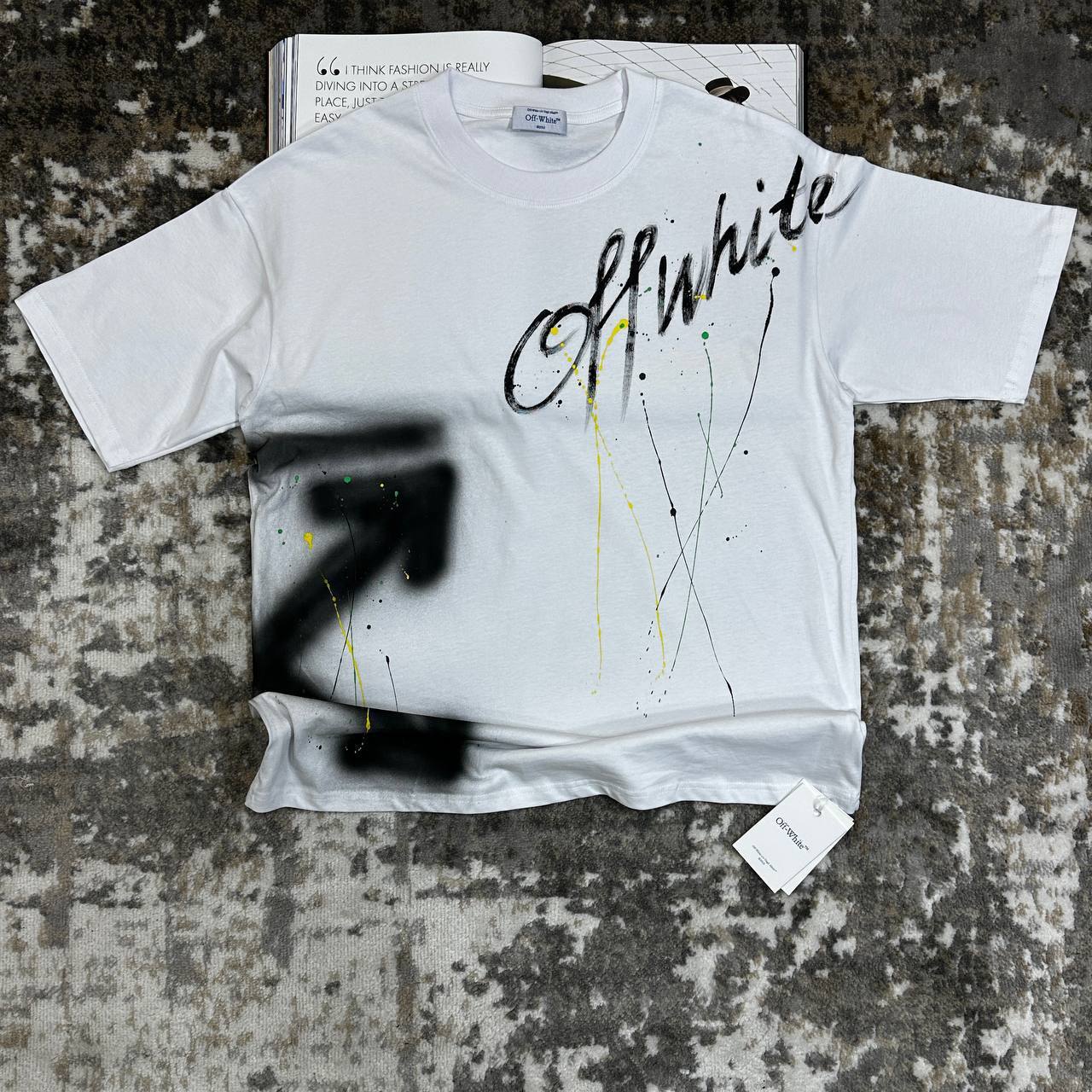 Off-White Arrows Print Diag Tab T-shirts for Men Best Sale UK Reps AAA Quality