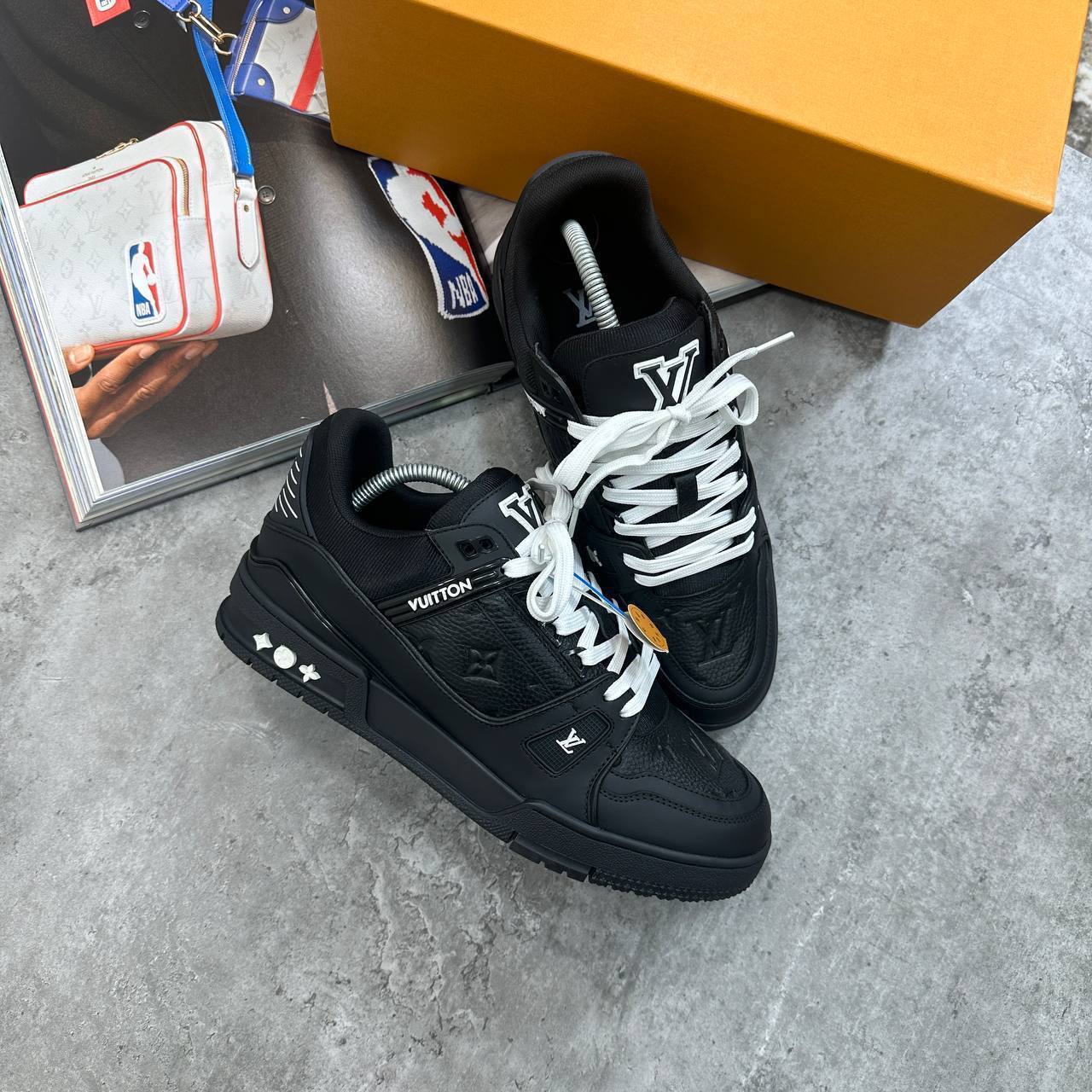 Louis Vuitton LV Trainers Triple Black Fashion Wear Mens UK Reps AAA Quality