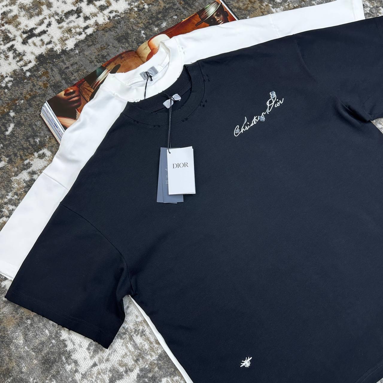 Christian Dior Couture Lily of the Valley T-Shirts Relaxed Fit Mens UK Reps AAA Quality