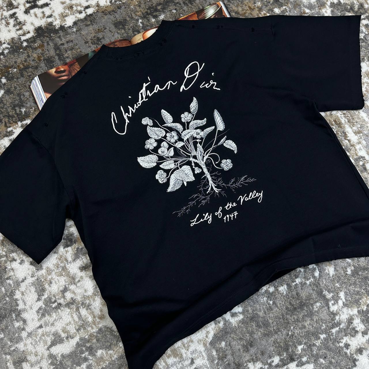 Christian Dior Couture Lily of the Valley T-Shirts Relaxed Fit Mens UK Reps AAA Quality