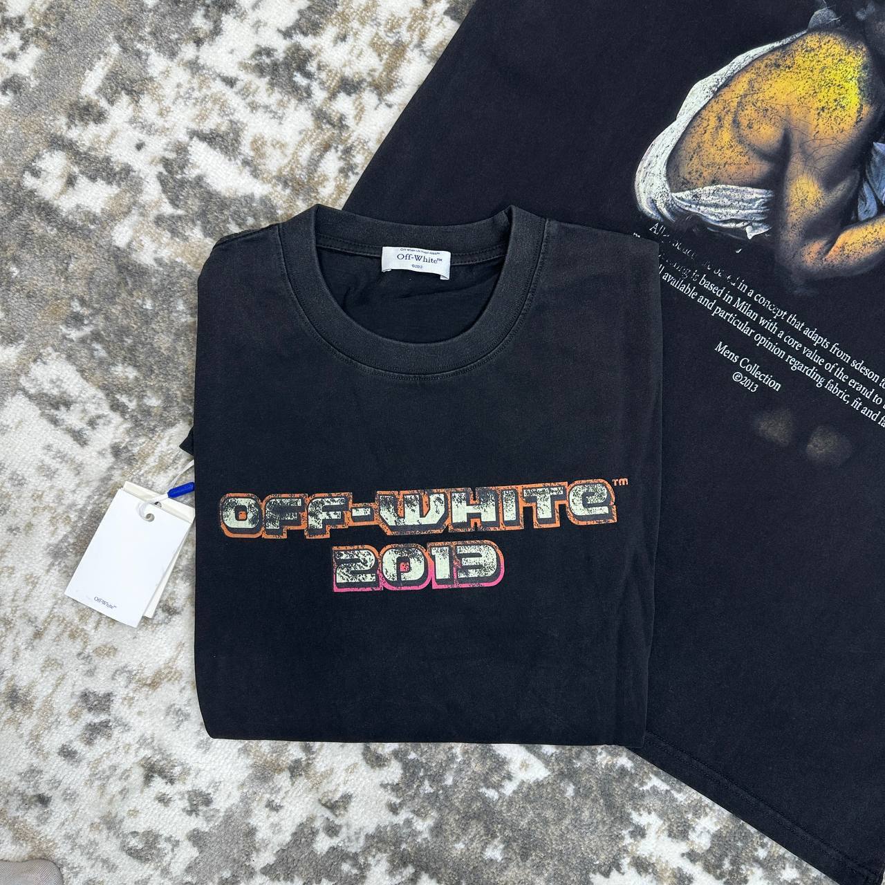 Off-White Digit Bacchus Crew-Neck Slim Short Sleeve T-Shirts Mens UK Reps AAA Quality