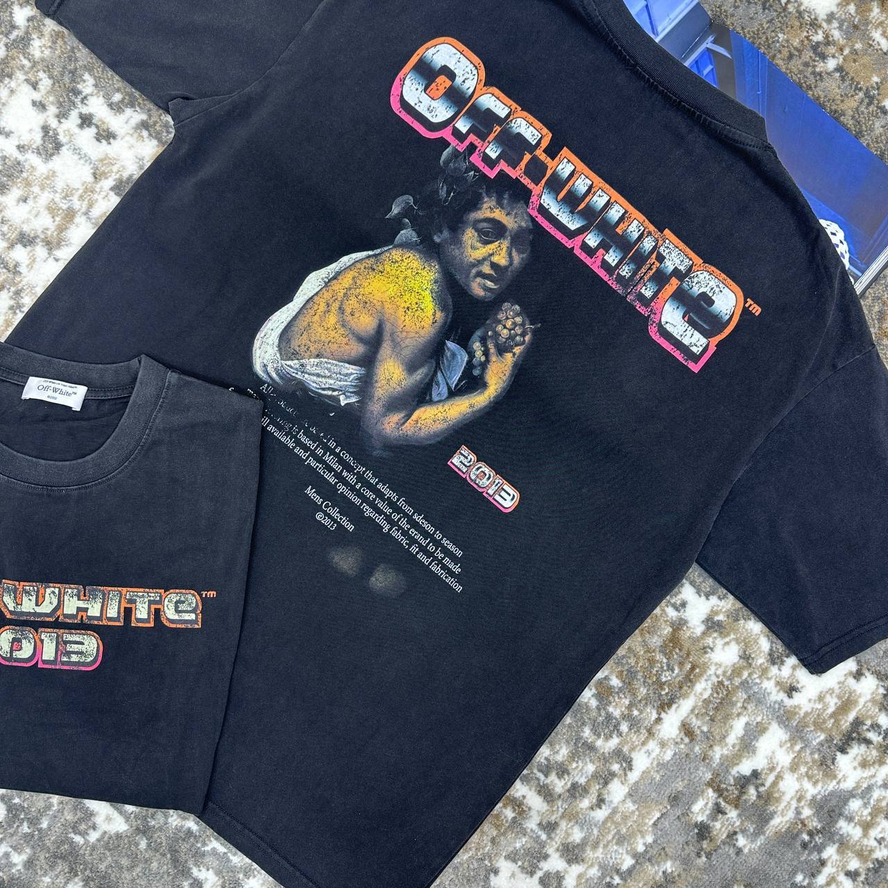 Off-White Digit Bacchus Crew-Neck Slim Short Sleeve T-Shirts Mens UK Reps AAA Quality