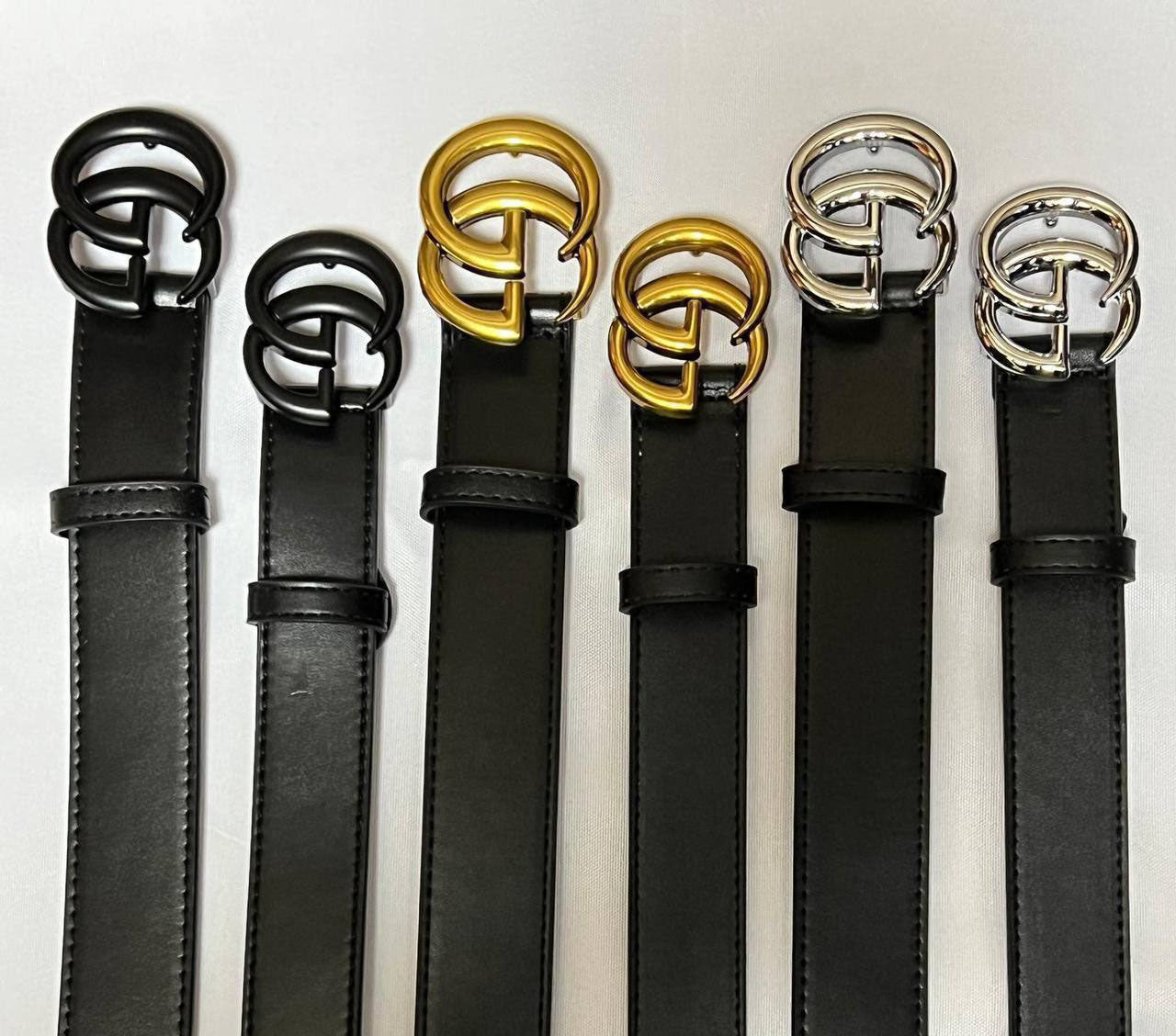 Gucci GG Marmont Leather Belts in Black Different Buckle Colors Shiny Buckle in Multiple Waist Sizes UK Reps AAA Quality