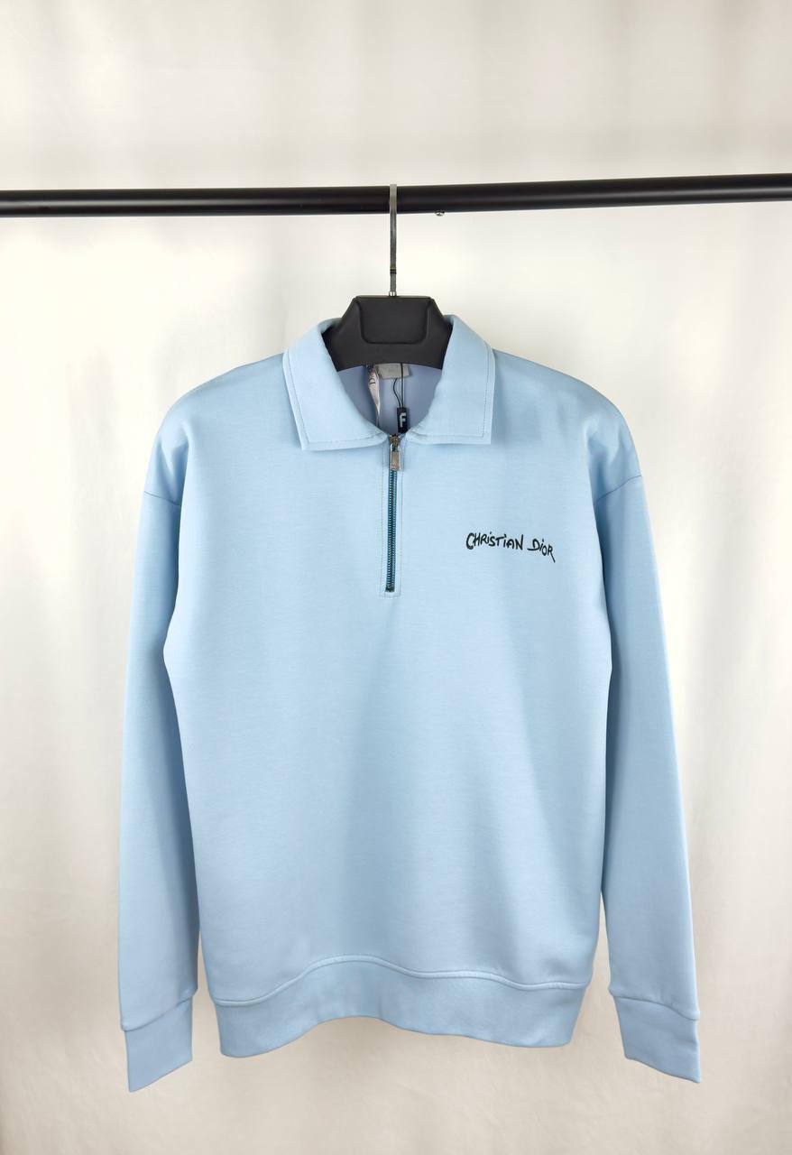 Christian Dior CD Cotton Embroidered Half Zip Jumpers in Multiple Colors Mens Best Sale UK Reps AAA Quality