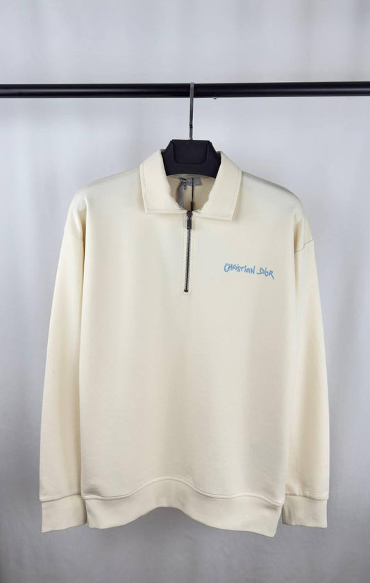 Christian Dior CD Cotton Embroidered Half Zip Jumpers in Multiple Colors Mens Best Sale UK Reps AAA Quality