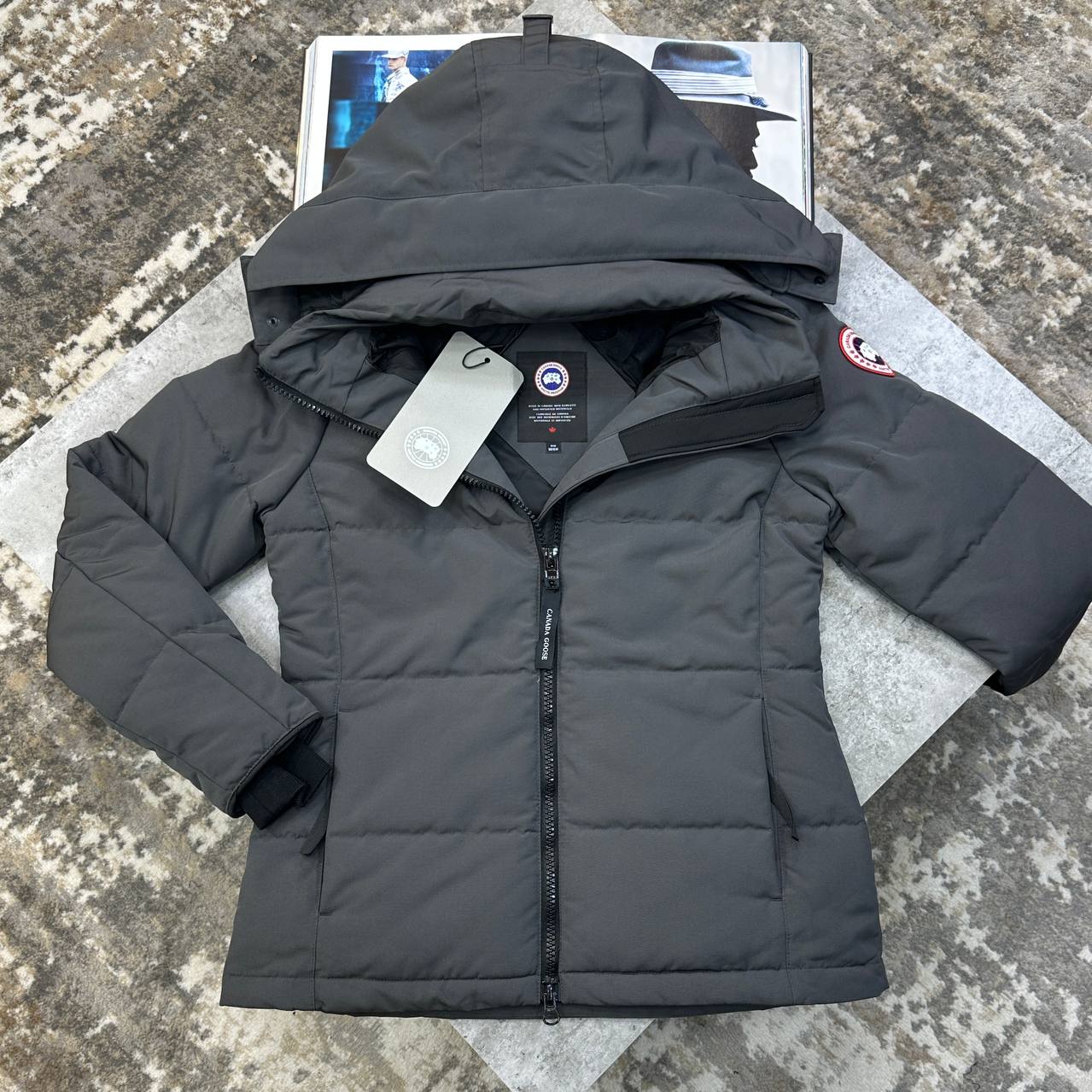 Canada Goose Women's Chelsea Parka Dark Grey Jacket UK Reps AAA Quality