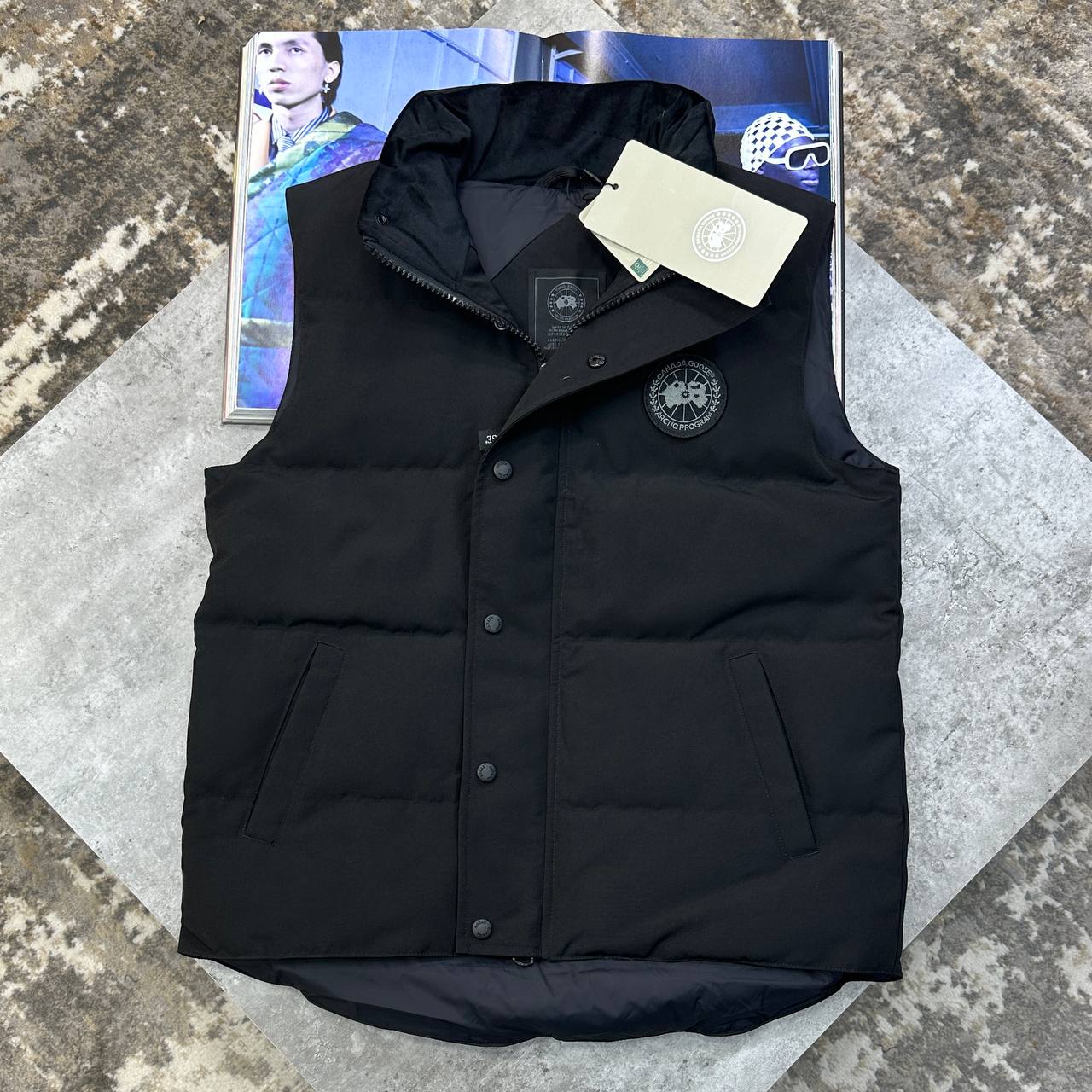 Canada Goose Garson Mens Gilets in Black UK Reps AAA Quality
