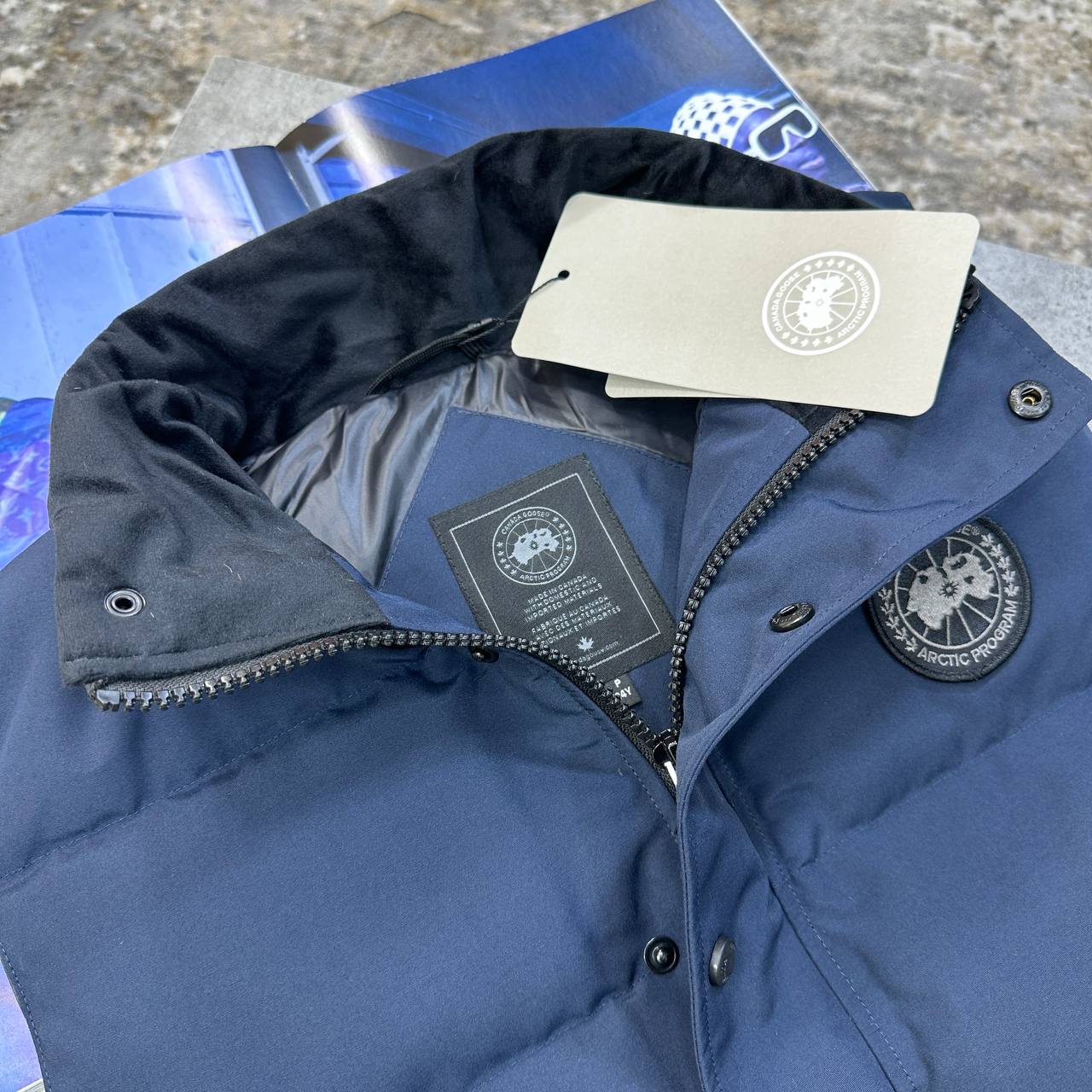 Canada Goose Garson Mens Gilets in Navy UK Reps AAA Quality