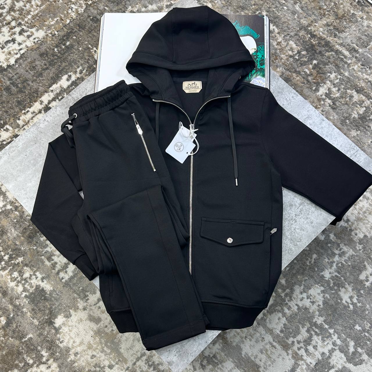 Hermes Fleece Zip-Up Tracksuit in Multiple Colors UK Reps AAA Quality