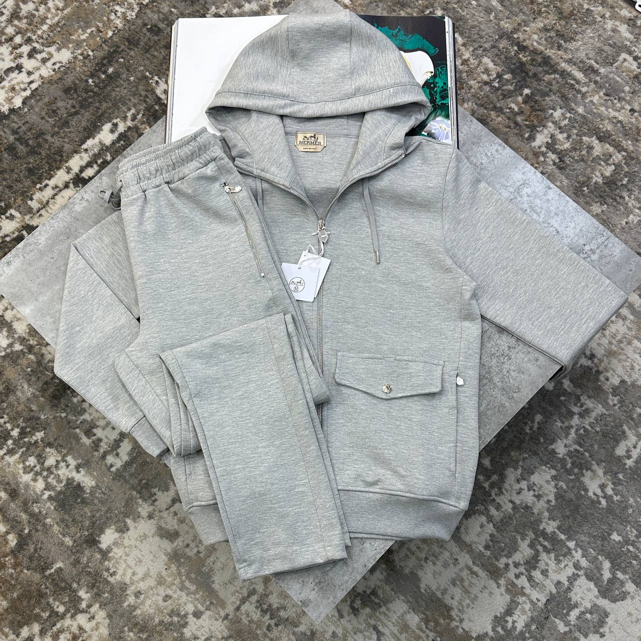 Hermes Fleece Zip-Up Tracksuit in Multiple Colors UK Reps AAA Quality
