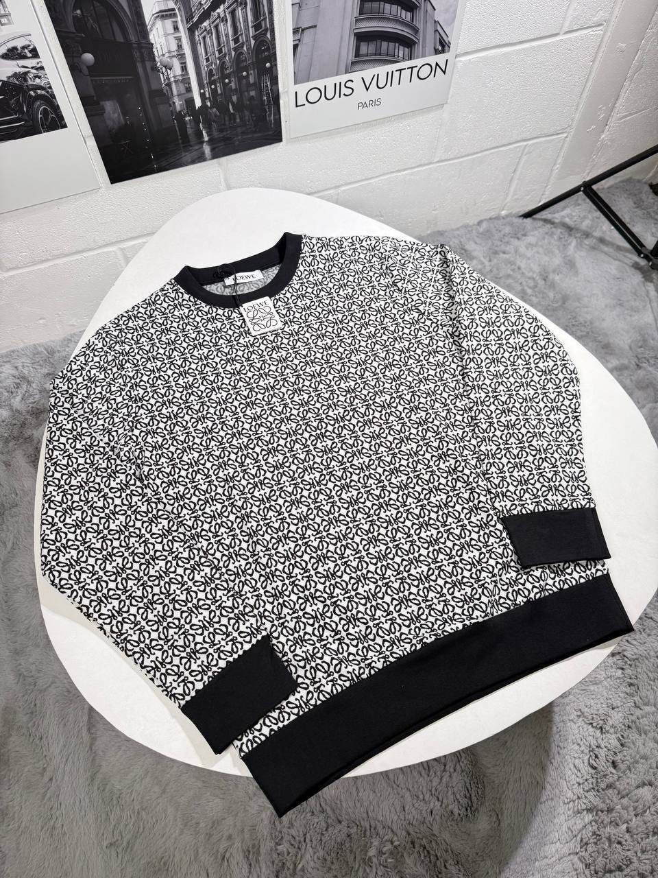 Loewe Allover Print Round Neck Mens Knitted Jumpers in 2 Colors Best Sale UK Reps AAA Quality
