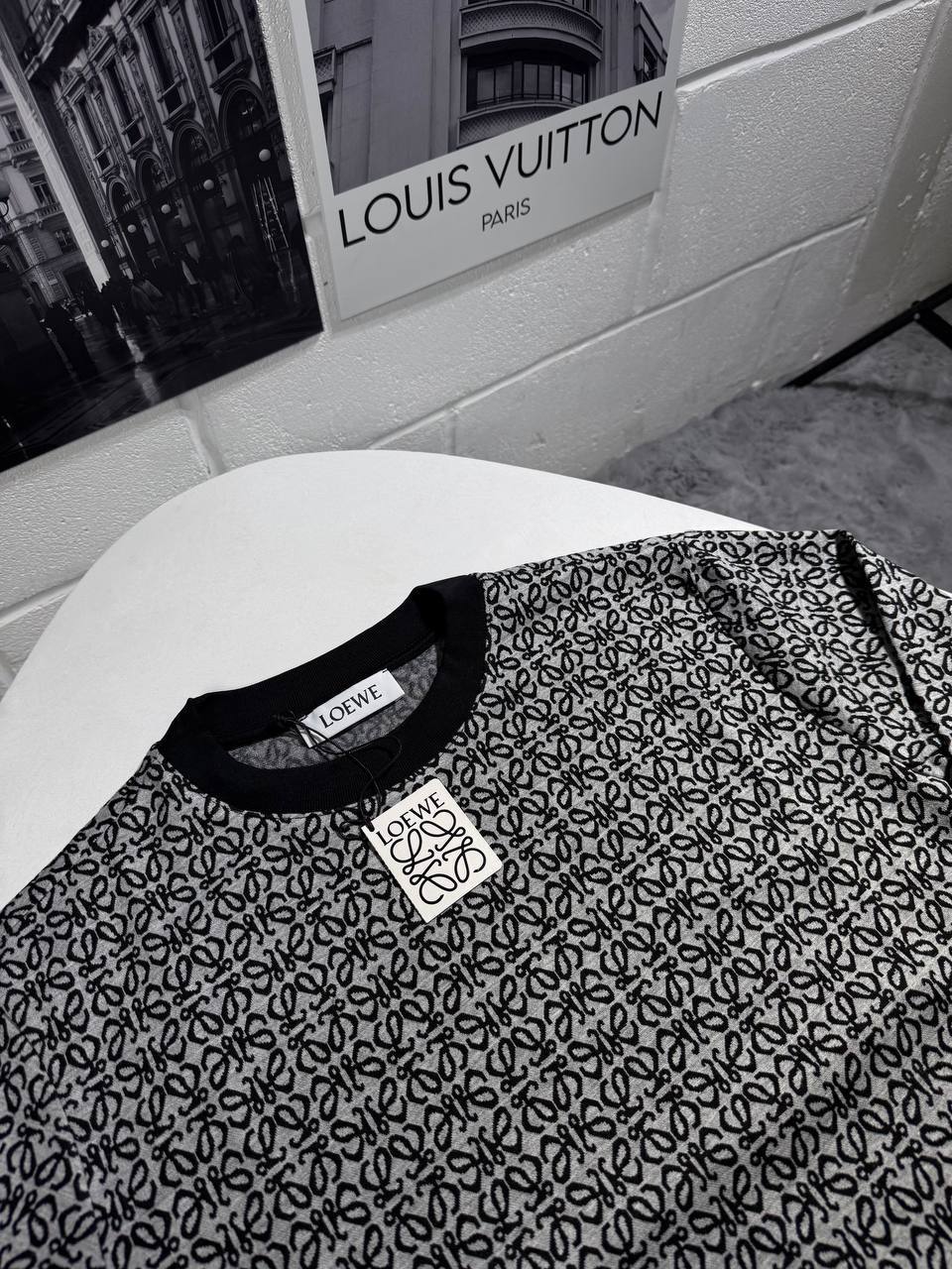 Loewe Allover Print Round Neck Mens Knitted Jumpers in 2 Colors Best Sale UK Reps AAA Quality