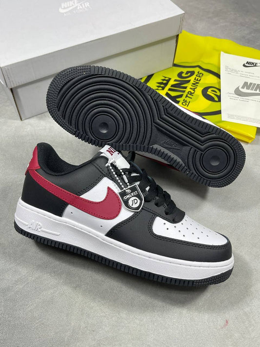 Nike Air Force 1 'Black Dark Team Red' Mens Shoes Premium Fakes Best Sale UK Reps AAA Quality