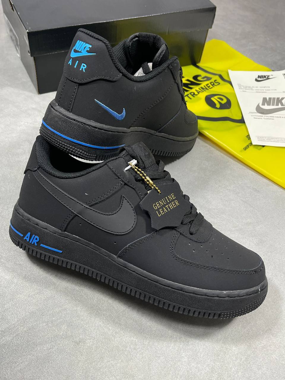 Nike Air Force 1 Low “Matte Black & University Blue” Mens Shoes Premium Fakes Best Sale UK Reps AAA Quality