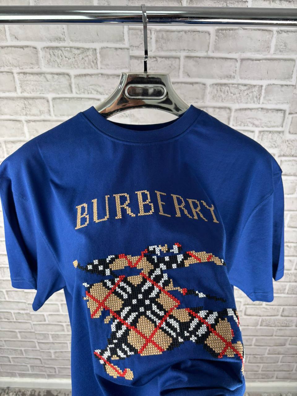 Burberry Cross Stitch EKD Cotton T Shirt for Mens UK Reps AAA Quality