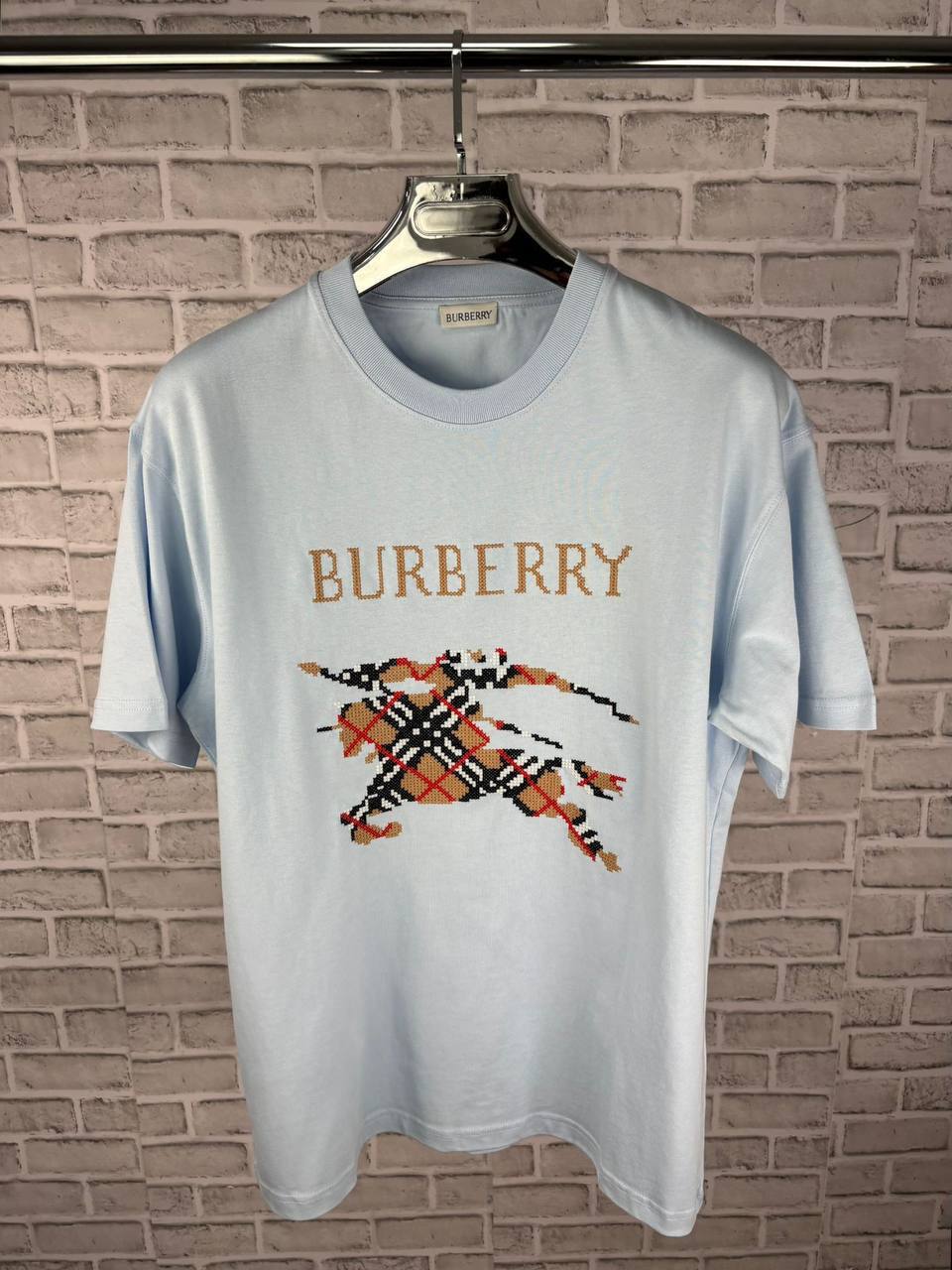 Burberry Cross Stitch EKD Cotton T Shirt for Mens UK Reps AAA Quality