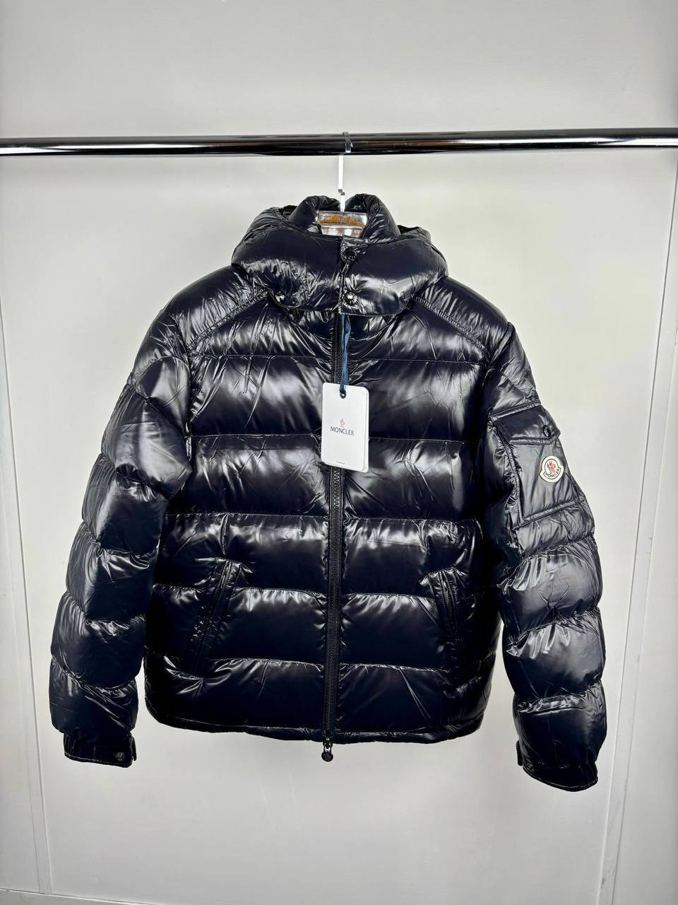 Moncler Maya Hooded Short Down Mens Jackets in Black UK Reps AAA Quality