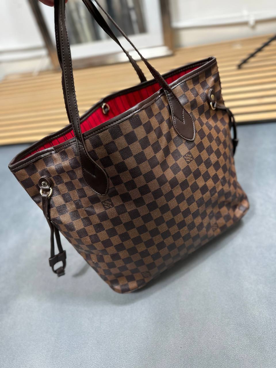 Louis Vuitton Damier Ebene Neverfull MM Tote Bag Womens in Brown UK Reps AAA Quality