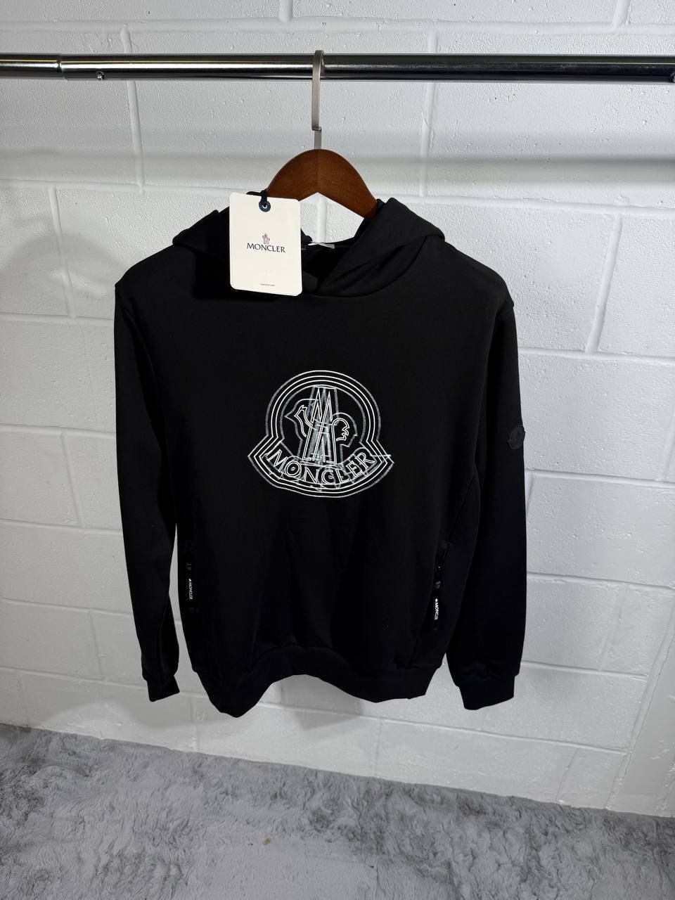 Moncler Embroidered Logo Motif Hoodies in Multiple Colors Best Sale UK Reps AAA Quality