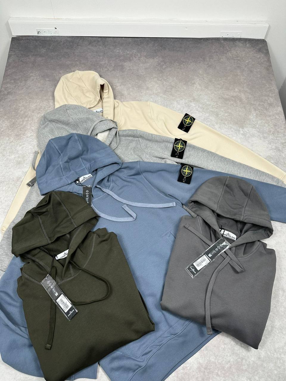 Stone Island Logo Fleece Hood Cotton Mens Hoodie in Multiple Colors Best Sale UK Reps AAA Quality
