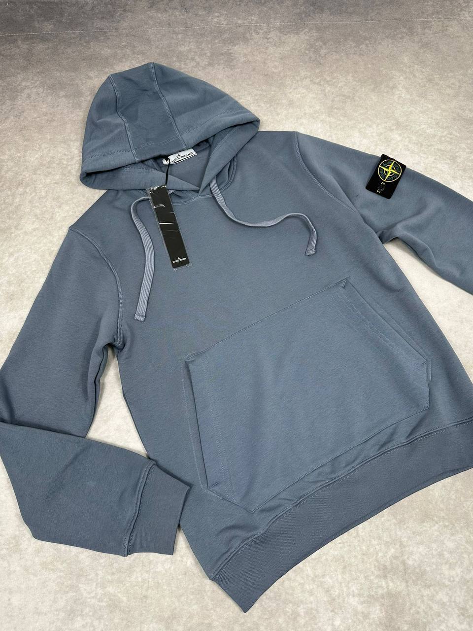 Stone Island Logo Fleece Hood Cotton Mens Hoodie in Multiple Colors Best Sale UK Reps AAA Quality