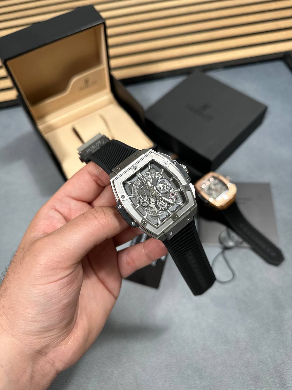 Hublot Spirit of Big Bang with Rubber Strap Silver Dial Mens Watch Best Sale UK Reps AAA Quality