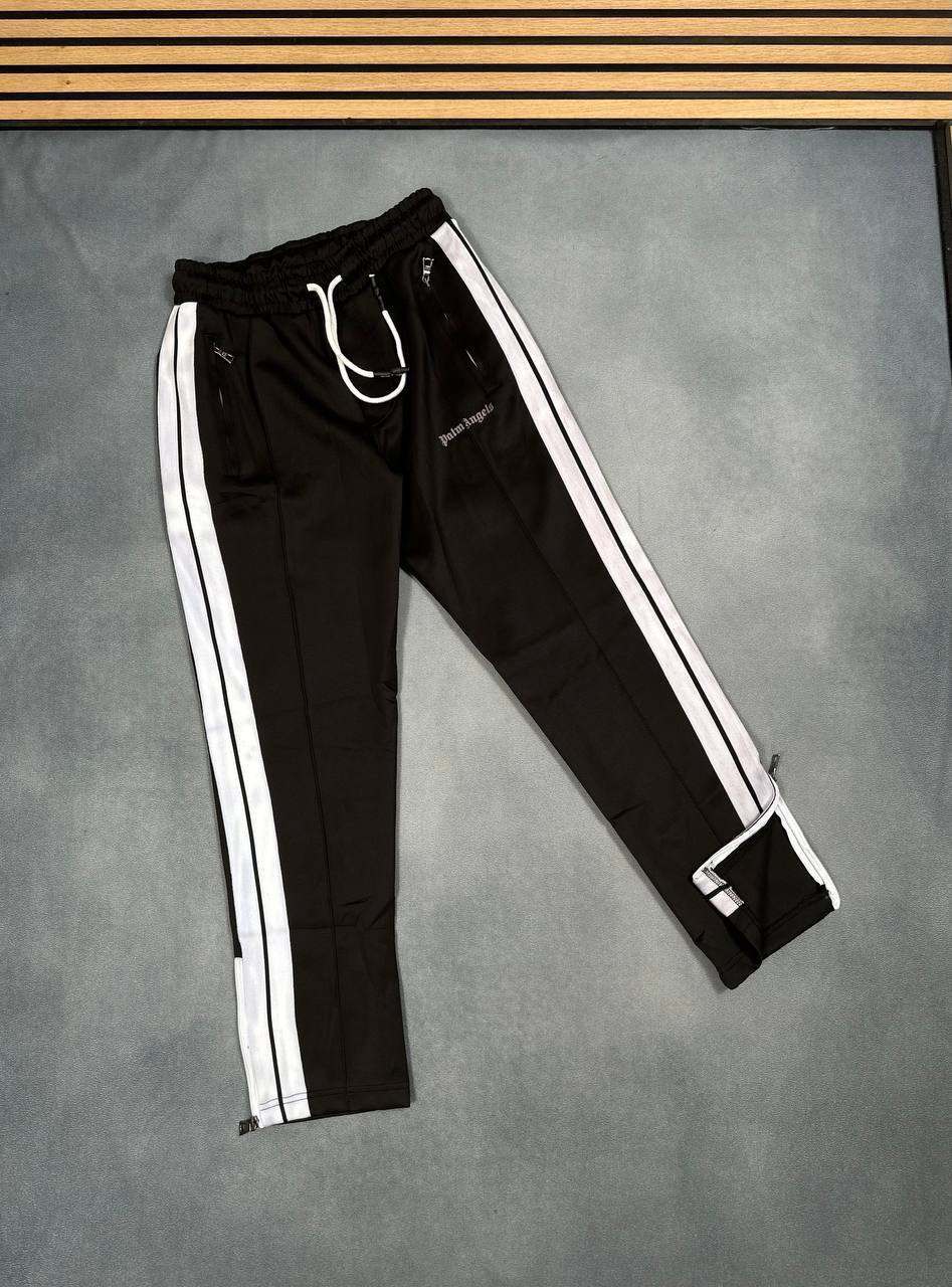 Palm Angels Tracksuit Mens in Black Logo Patched Best Sale UK Reps AAA Quality