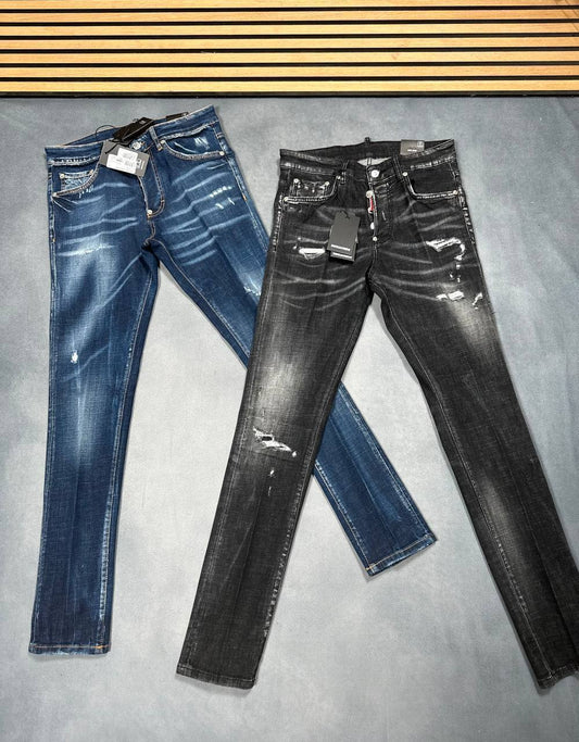 DSquared2 Tidy Biker Mens Jeans Distressed in 2 Colors Multiple Waist Sizes UK Reps AAA Quality