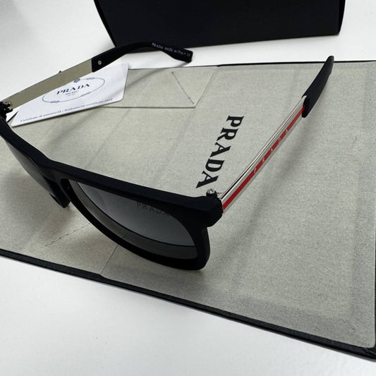 Prada Sunglasses Polarized Black Dark Grey Square Mens UK Reps AAA Quality