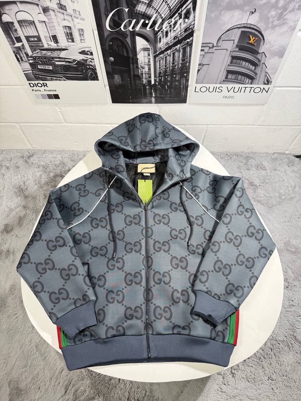 Gucci GG Supreme Hooded Monogram Tracksuits For Mens in 2 Colors Best Sale UK Reps AAA Quality