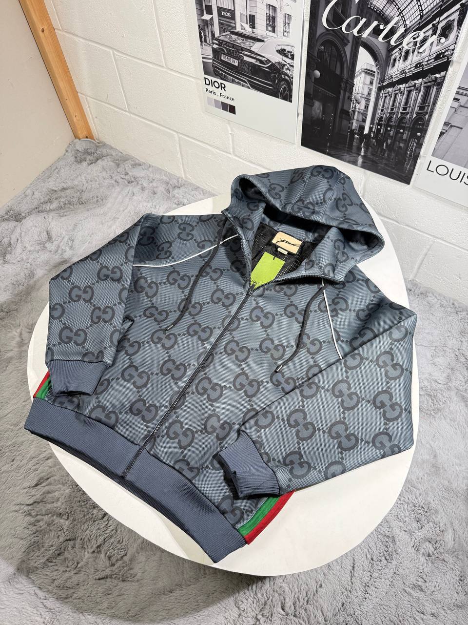 Gucci GG Supreme Hooded Monogram Tracksuits For Mens in 2 Colors Best Sale UK Reps AAA Quality