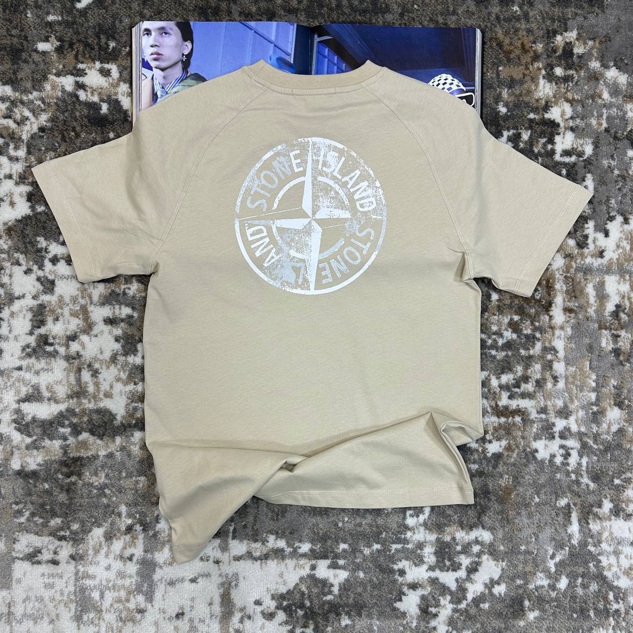 Stone Island Compass-Printed Crewneck T-Shirts Mens in Multiple Colors UK Reps AAA Quality