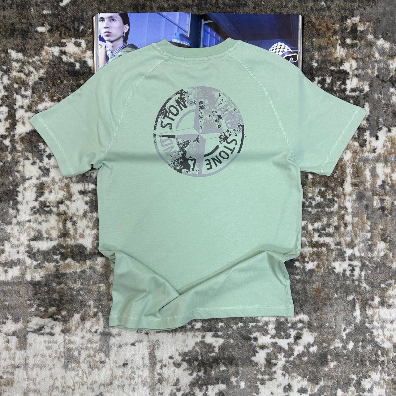 Stone Island Compass-Printed Crewneck T-Shirts Mens in Multiple Colors UK Reps AAA Quality