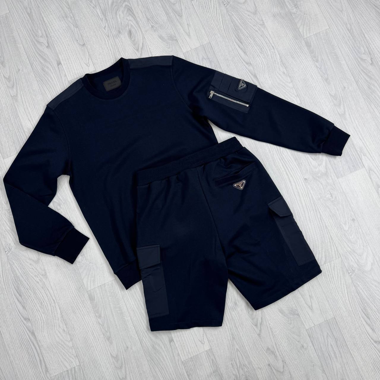 PRADA Regular Activewear for Men Technical Cotton Jumpers & Shorts Sets Mens UK Reps AAA Quality