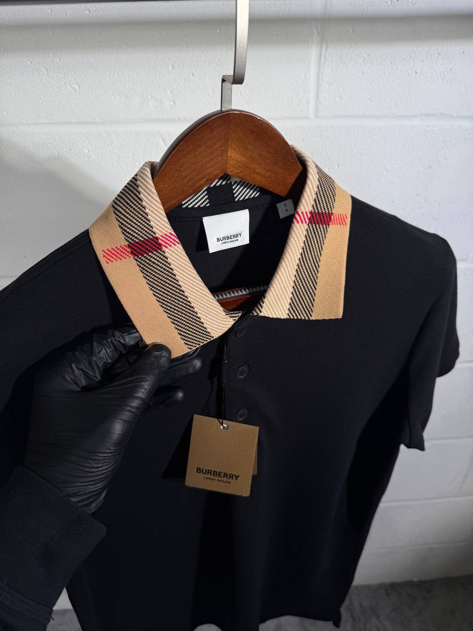 Burberry Check Collar Cotton Polo Shirt Mens in Multiple Colors Best Sale UK Reps AAA Quality