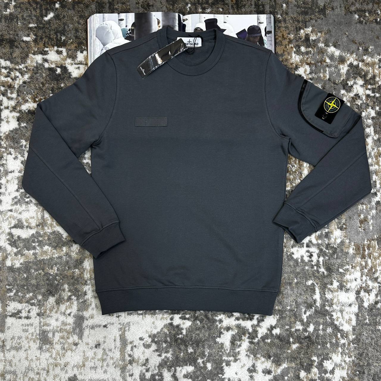 Stone Island Crewneck with Zip Sleeves Sweatshirts & Shorts Sets Mens in Multiple Colors UK Reps AAA Quality