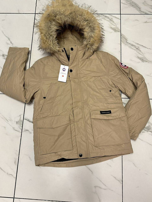 Canada Goose Nice Warm Beige Fur Parka Jacket Mens Best Sale UK Reps AAA Quality