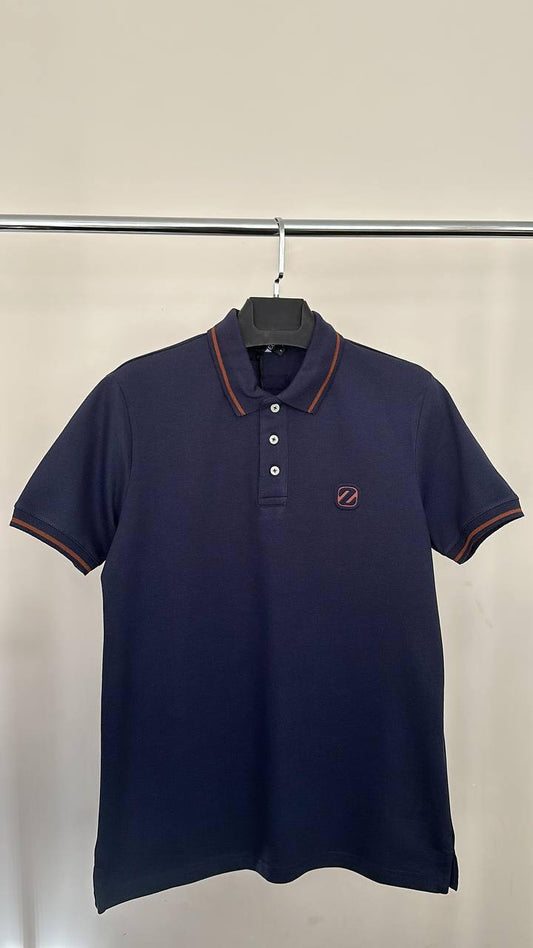 Zegna Logo Embroidered Short Sleeve Mens Polo Shirts in 2 Colors Best Sale UK Reps AAA Quality