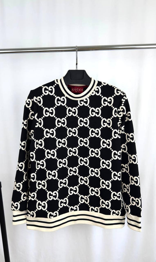 Gucci Webbing GG Logo Cardigan Sweatshirt Mens in Black Color Best Sale UK Reps AAA Quality