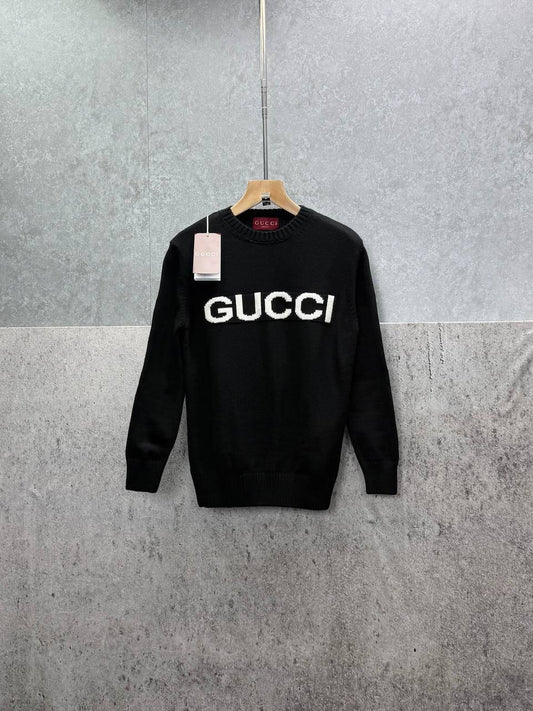 Gucci Round Neck Knitted Logo Wool Sweatshirt Mens in 2 Colors Best Sale UK Reps AAA Quality