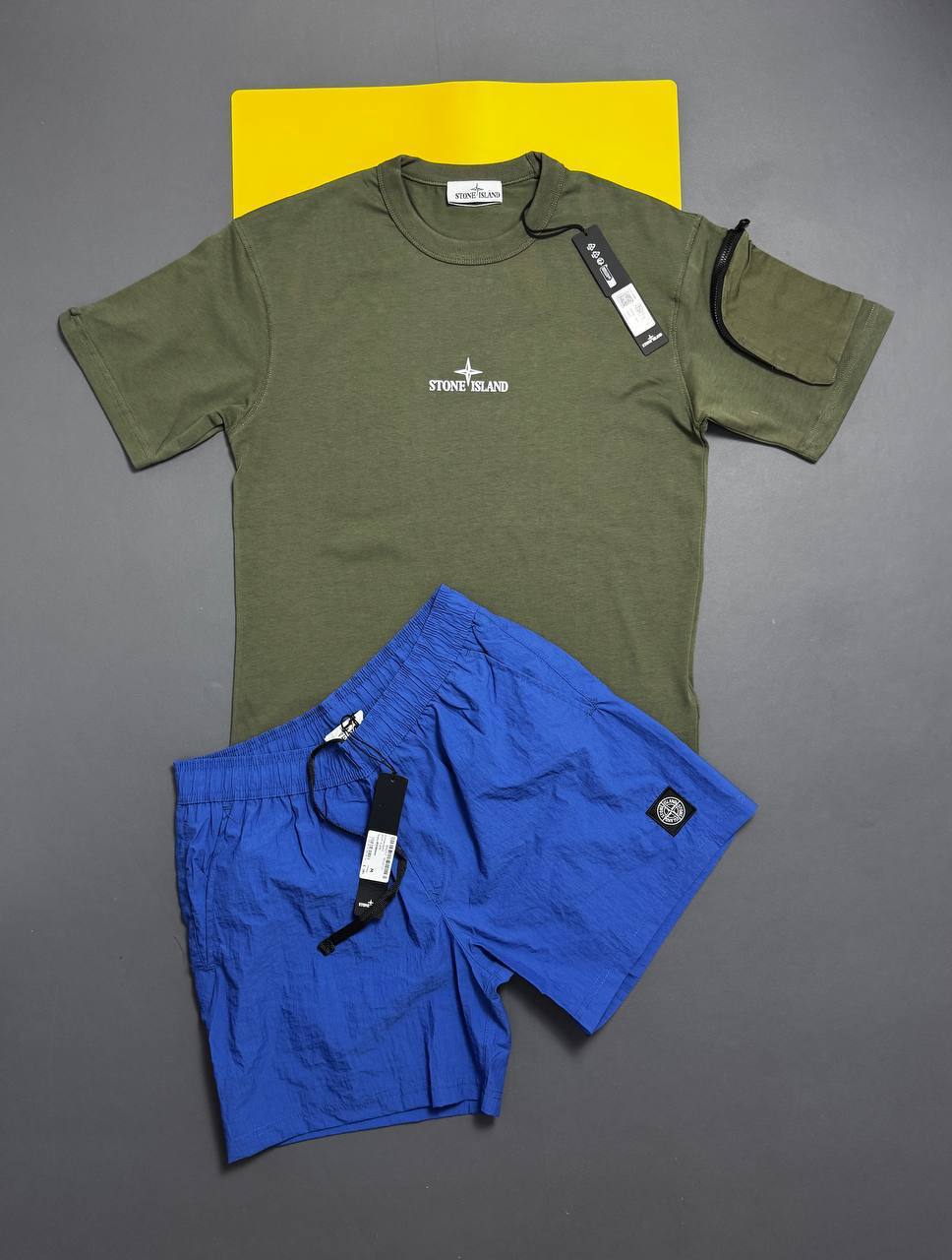 Stone Island Regular Fit Logo Embroidered T-Shirts & Shorts Sets Mens UK Reps AAA Quality