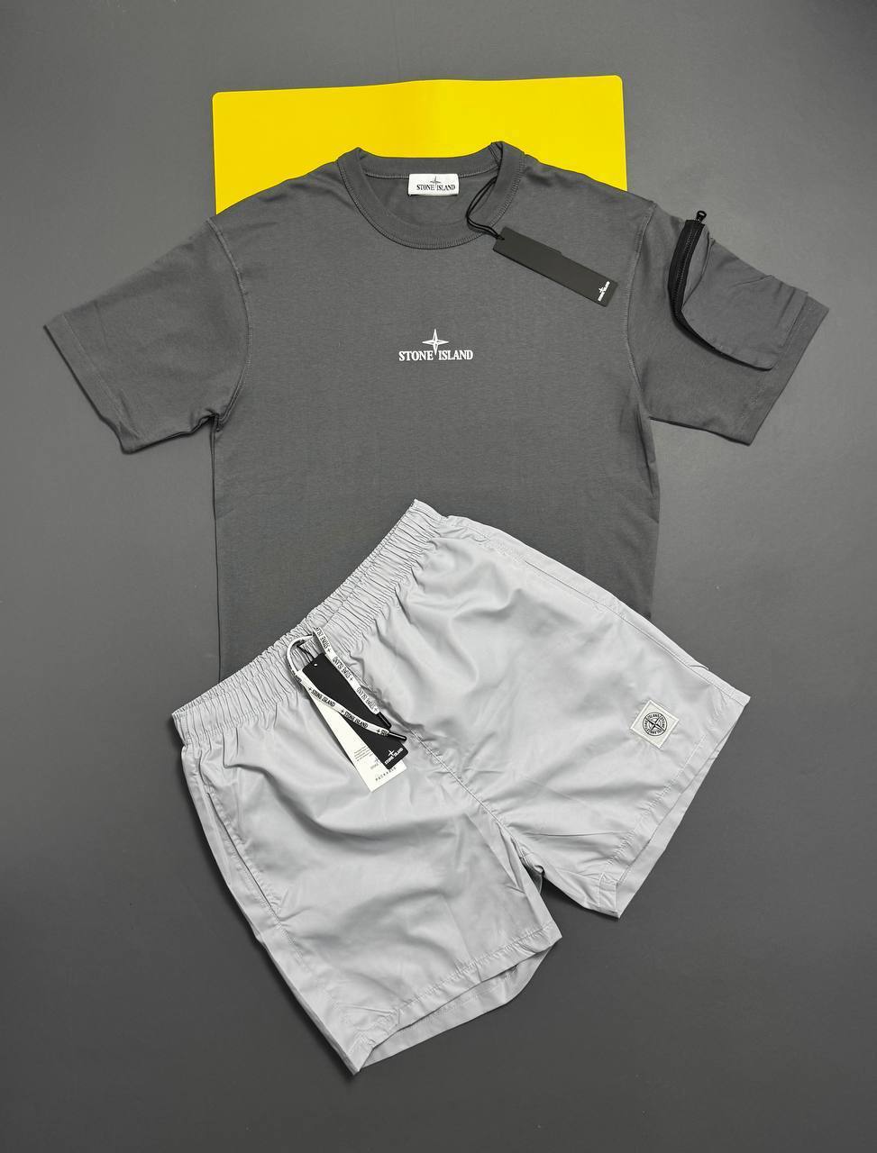 Stone Island Regular Fit Logo Embroidered T-Shirts & Shorts Sets Mens UK Reps AAA Quality